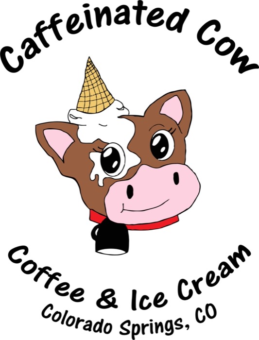 Caffeinated Cow Coffee & Ice Cream logo
